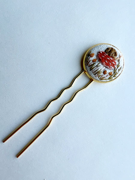 Dainty Hand Embroidered Hair Pin