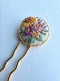 Dainty Hand Embroidered Hair Pin