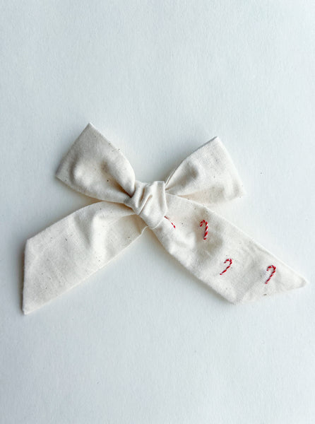 Large Hand Tied Bow - Candy Canes