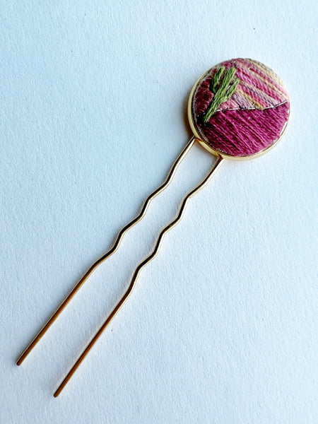 Dainty Hand Embroidered Hair Pin