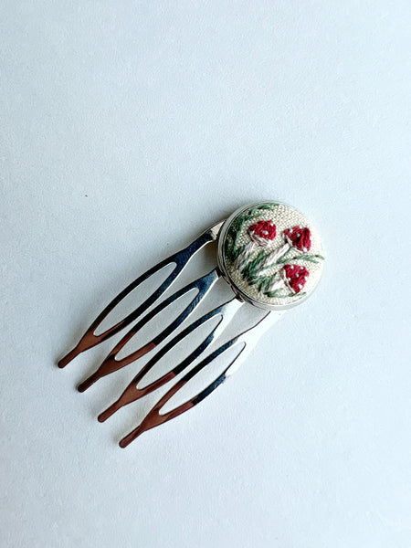 Hand Embroidered Hair Comb