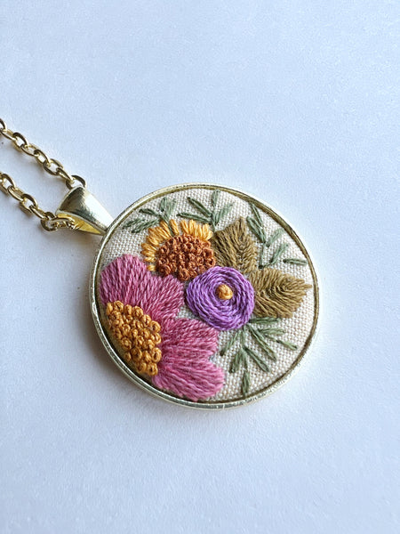 Hand Embroidered Pendant