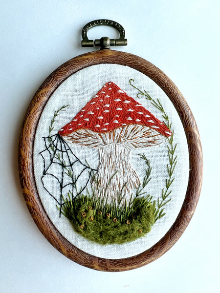 Hand Embroidered Mushie Hoop