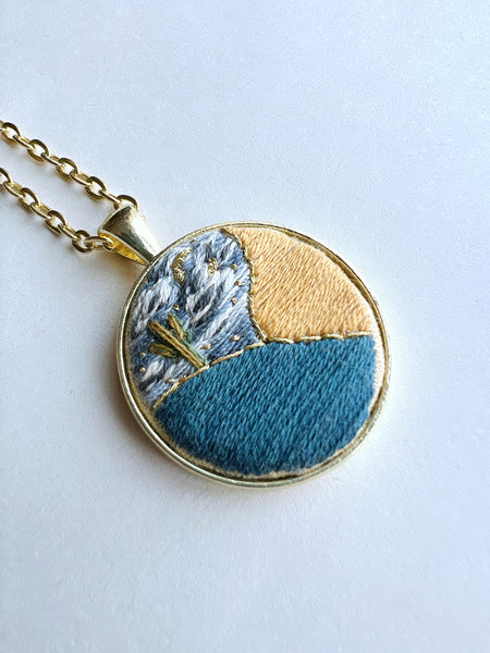 Hand Embroidered Pendant