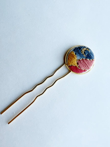 Dainty Hand Embroidered Hair Pin