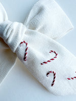 Hand Embroidered Bow - Large Hand Tied - Christmas Lights