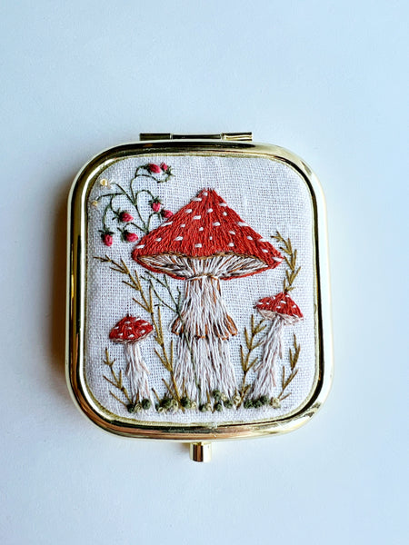 Hand Embroidered Pocket Mirror
