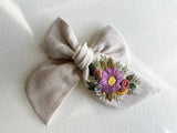 Hand Embroidered Bow - Chunky - Floral Bunch