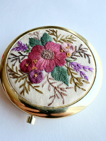 Hand Embroidered Pillbox