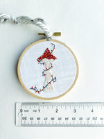 Hand Embroidered 3” Hoop Ornament