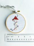 Hand Embroidered 3” Hoop Ornament