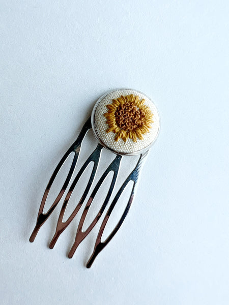 Hand Embroidered Hair Comb