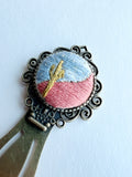 Vintage Style Embroidered Bookmark