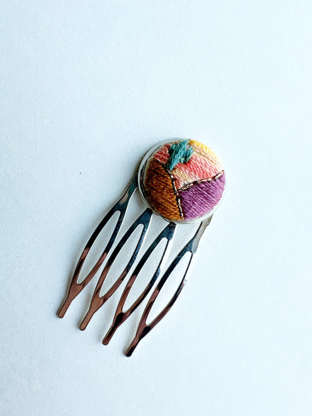 Hand Embroidered Hair Comb