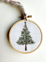 Hand Embroidered 3” Hoop Ornament
