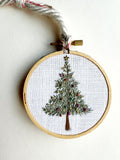 Hand Embroidered 3” Hoop Ornament