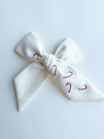 Hand Embroidered Bow - Large Hand Tied - Christmas Lights