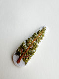 Hand Embroidered Mini Clip - Christmas Tree