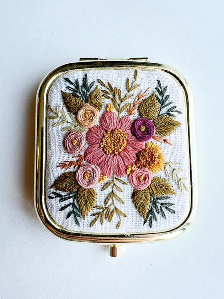 Hand Embroidered Pocket Mirror