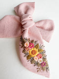 Hand Embroidered Chunky Bow - Floral Bunch
