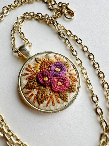 Hand Embroidered Pendant