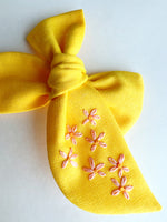 Hand Embroidered Bow - Chunky - Spring Floral