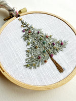 Hand Embroidered 3” Hoop Ornament