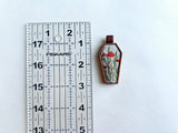 Hand Embroidered Wooden Mushroom Coffin Pendant