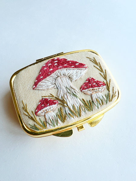 Hand Embroidered Pillbox