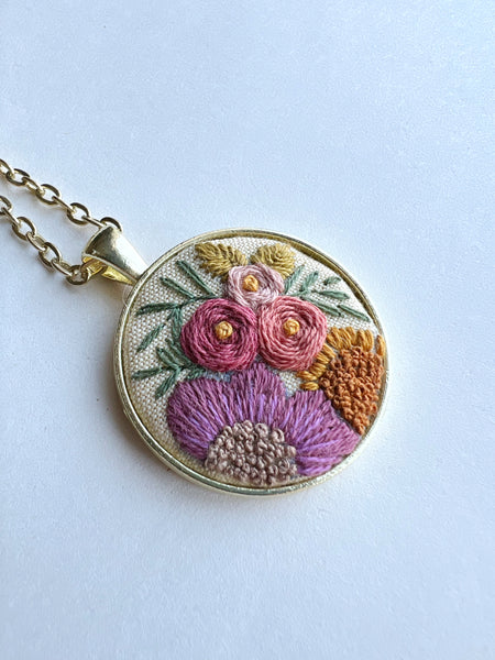 Hand Embroidered Pendant