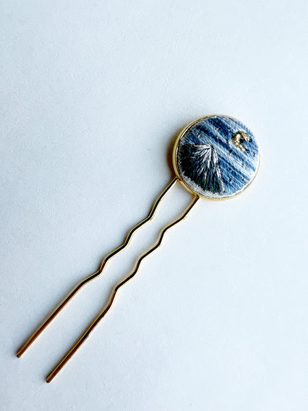 Dainty Hand Embroidered Hair Pin