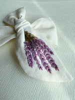 Hand Embroidered Bow - Chunky - Lavender