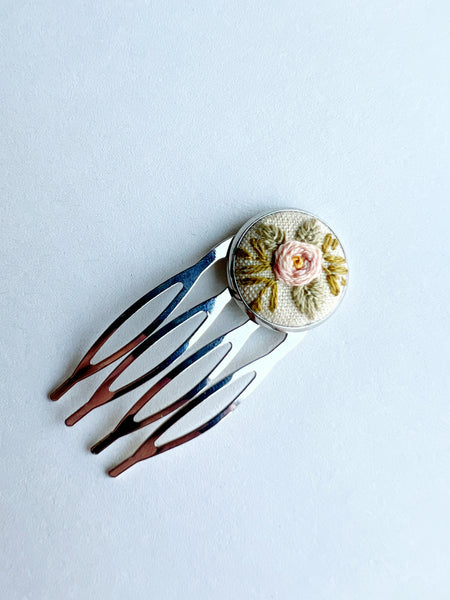 Hand Embroidered Hair Comb