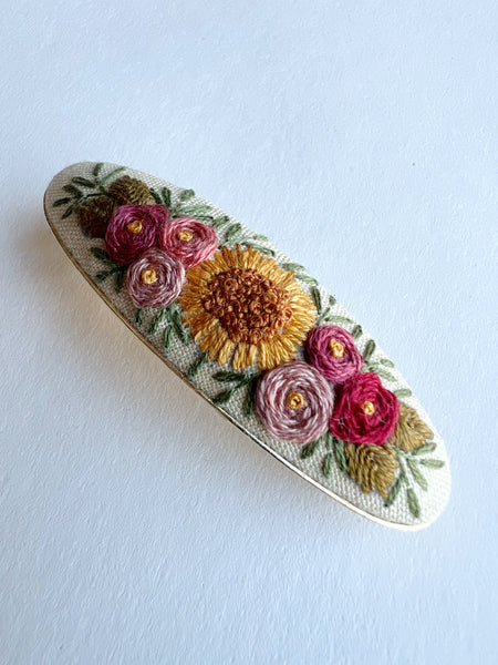 Hand Embroidered Barrette