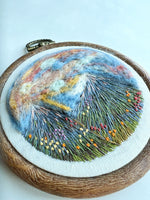 Hand Embroidered Mountain Hoop