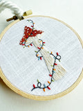 Hand Embroidered 3” Hoop Ornament