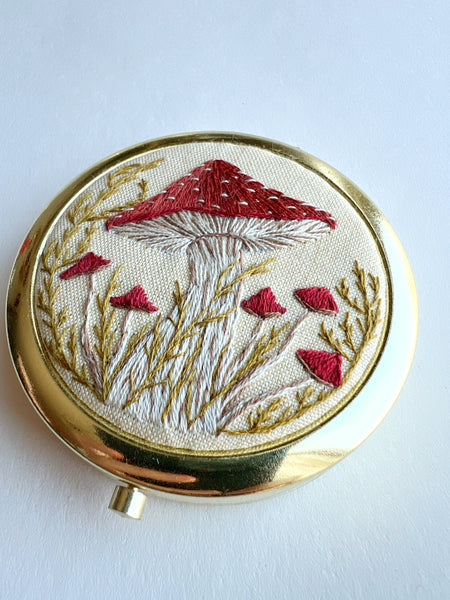 Hand Embroidered Pillbox