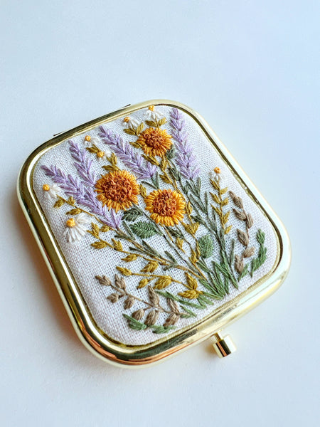 Hand Embroidered Pocket Mirror
