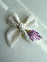 Hand Embroidered Bow - Chunky - Lavender