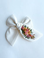 Hand Embroidered Bow - Chunky Floral