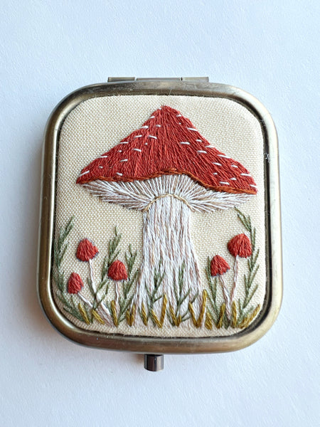Hand Embroidered Pocket Mirror