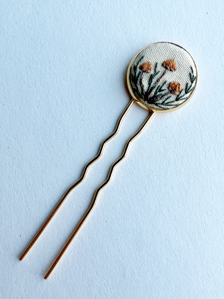 Dainty Hand Embroidered Hair Pin