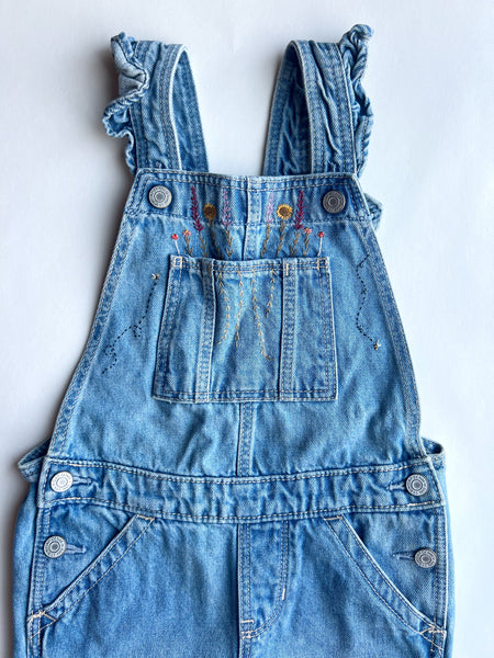 Hand Embroidered Denim Overalls - Gap - size 4T