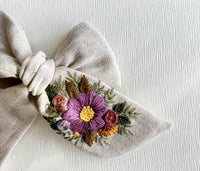 Hand Embroidered Bow - Chunky - Floral Bunch