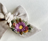 Hand Embroidered Bow - Chunky - Floral Bunch