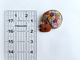 Hand Embroidered Wooden Skull Pin