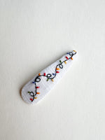 Hand Embroidered Mini Clip - Christmas Lights