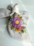Hand Embroidered Bow - Chunky - Floral Bunch