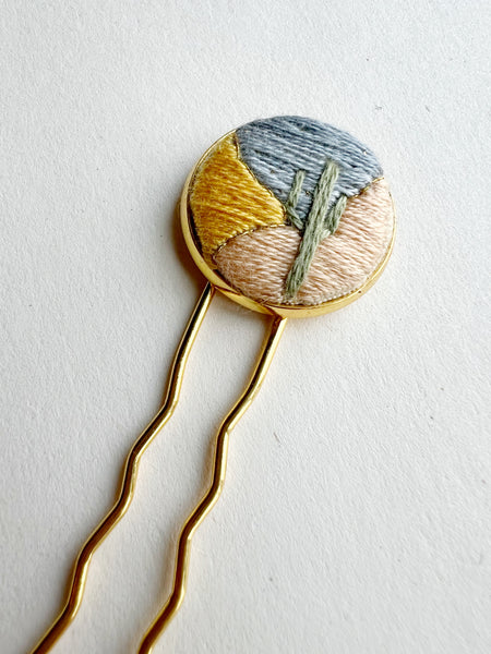 Dainty Hand Embroidered Desert Hair Pin