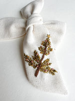 Hand Embroidered Chunky Bow - Christmas Tree (w/sequin detail)